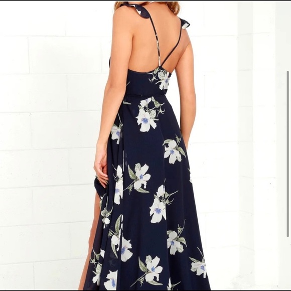 Lulu’s all mine navy blue wrap dress - Picture 2 of 2